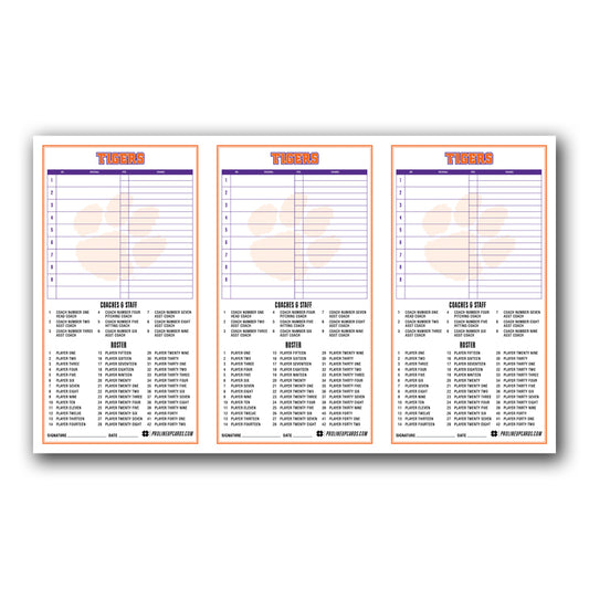 Duplicate Lineup Cards