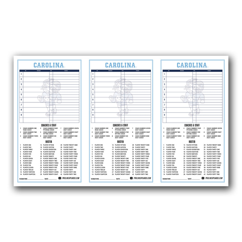 Custom Lineup Cards