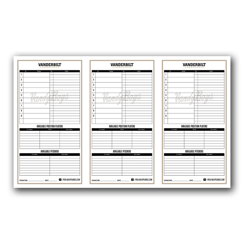 Custom Lineup Cards