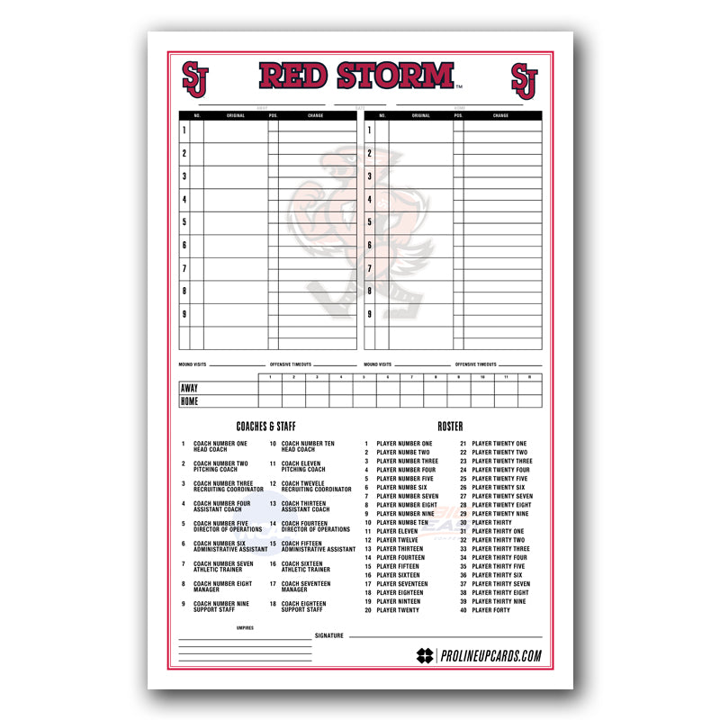 Custom Dugout Charts